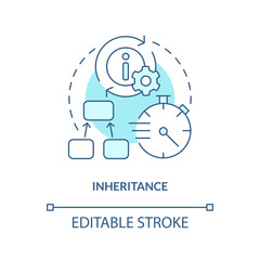 inheritance turquoise concept icon. object-oriented programming principle abstract idea thin line il