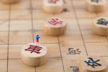 Looking From Afar On Chinese Chess Pieces