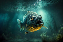 Terrifying Dangerous Piranhas Has Opened Its Mouth Wide And Is Preparing To Attack