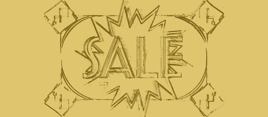 Abstract golden texture sale sign background image.