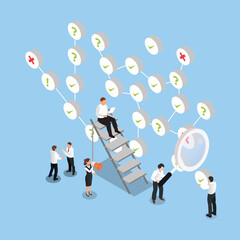 Business people with Flow chart isometric 3d vector illustration concept for banner, website, illustration, landing page, flyer, etc.