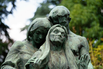 Wall Mural - Cimitero Monumentale, historic cemetery in Milan, Italy: a tomb