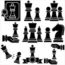 Chess Icon Glyph Style Part Three