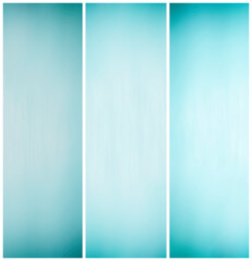 Wall Mural - Set of Vertical Banners in Turquoise and Mint Colours as Triptych Design.