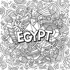 Wall Mural - Egypt cartoon doodle illustration. Funny design