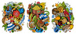 © balabolka - Honduras cartoon vector doodle designs set.
