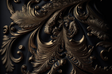 Wall Mural - Black fabric texture and design. Generative AI