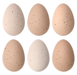 Wall Mural - natural color dotted easter decoration eggs isolated