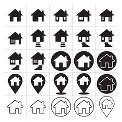 Wall Mural - Home icon. Address icon. vector illustration logo template.