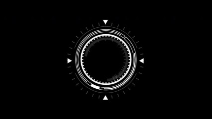 Wall Mural - white hud circle user interface on isolated black background. target searching scope and scanning el