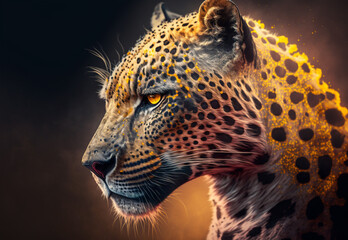 Wall Mural - Portrait of a Leopard digital art,illustration,Design,vector,art