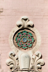 Wall Mural - art nouveau detail on the facade of an old seaside buildings at Malo-Les-Bains beach in Dunkirk, france