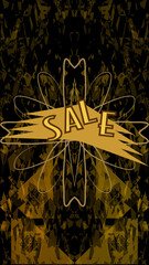 Abstract golden texture sale sign background image.