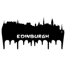 Edinburgh Scotland Skyline Silhouette Retro Vintage Sunset Edinburgh Lover Travel Souvenir Sticker Vector Illustration SVG EPS