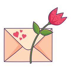 Sticker - love letter with rose