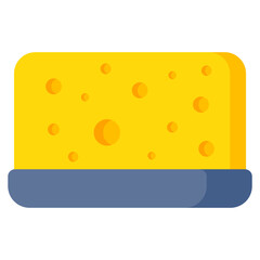 Canvas Print - An icon design of cheese block 