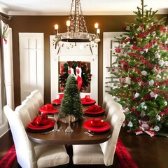 Wall Mural - decorated christmas tree in the living room