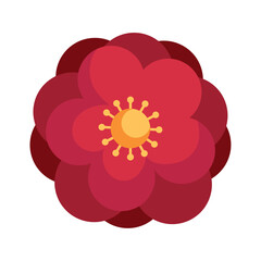 Sticker - asian red flower decoration