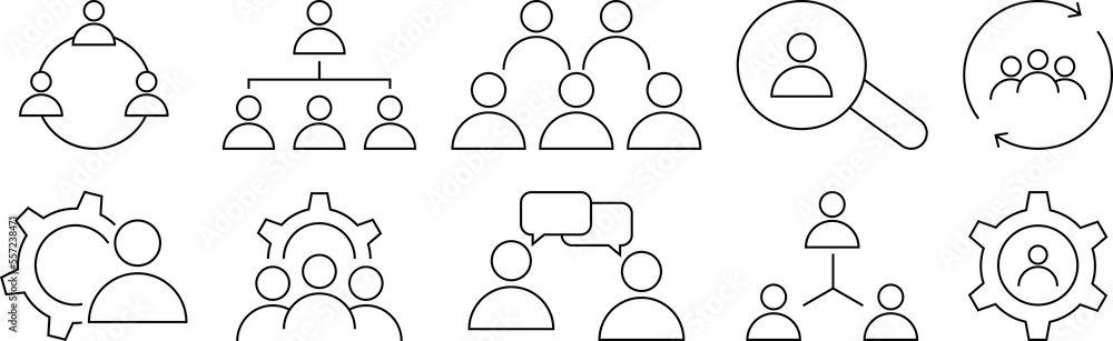 Business cooperation icons set. Teamwork icon collection. PNG image ...