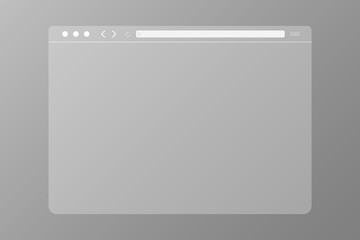 Web browser window white template. Sample frame design Internet page mockup. Blank screen web browser in flat design. Vector illustration. 