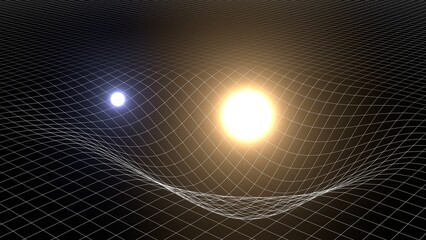 spacetime curvature 3d representation, solar system gravity force that can represent gravity waves, relativity or the lhc experiment