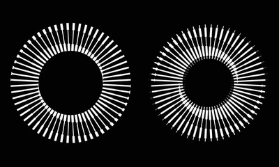 Leinwandbilder - Circle with black and white lines. Stripes icon or logo in yin and yang style.