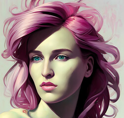 Retrato pop de chica - AI Generated Art