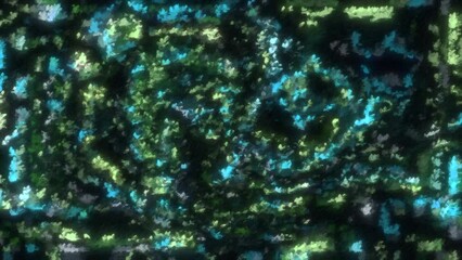 Wall Mural -  Orange and green glow. Motion. Light shine in animation of different colors that shines made in 3D format.