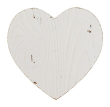 White Wooden Heart Isolated, Celebrate Romance On Valentine’s Day
