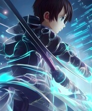 Anime Boy Black Swordsman
