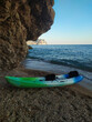 boat kayak beach loneliness sea ocean rocks