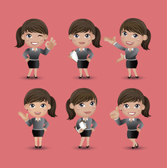 Women with different poses. vector