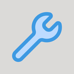 Settings icon in blue style about user interface, use for website mobile app presentation