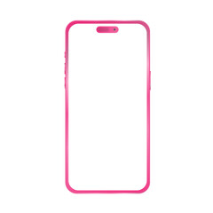 Wall Mural - Pink Mockup smart phone 14 generation vector and screen PNG Transparent and isolated for design graphic business web site and advertisement design app design.