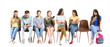 © Pixel-Shot - Many people waiting in line on white background