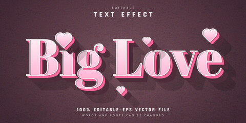 Sticker - Big love retro vintage 3d style text effect editable