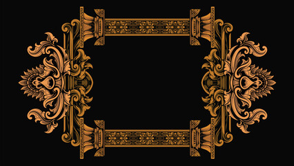 Wall Mural - Luxury classic style engraved frame vector design, color editable