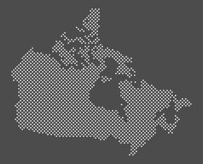 canada map dot on gray background. dotted map of canada. vector eps10.