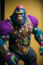 Futuristic Anger Gorilla Warrior