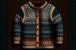 knit sweater or cardigan with intricate stitching or patterns, evoking feelings of warmth and coziness, as the knit fabric and intricate patterns create a sense of comfort and security (AI Generated)