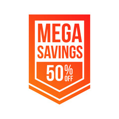 Wall Mural - Mega Savings 50% Off Shopping Label