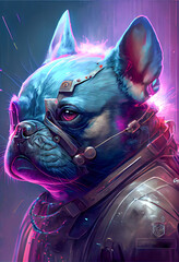 Wall Mural - steampunk bulldog with glasses