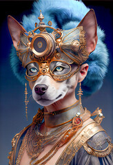 Wall Mural - steampunk dog with glasses