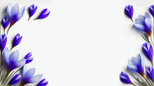 Beautiful Spring Flowers, Crocus, Background/wallpaper/invitations/cards, Generative Ai, Digital Art