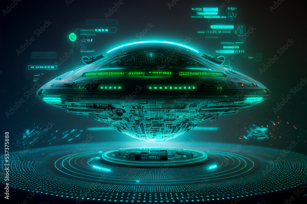 UFO flying saucer spaceship design from outer space which is an alien ...