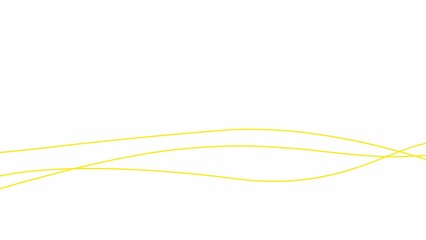 Wall Mural - Animated stripes appear and disappear. Decorative lines. Three yellow bars. Waves gradually changes shape. Looped video. Flat vector illustration isolated on a white background.