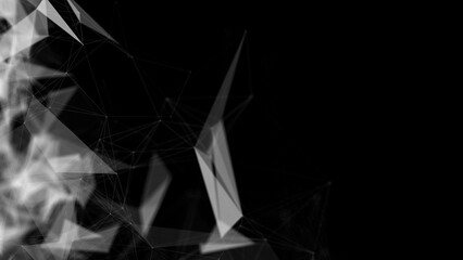 Poster - abstract plexus geometry background. digital technology network connection concept. 3d rendered illu