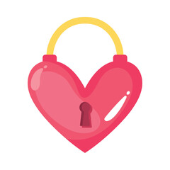 Sticker - heart love padlock