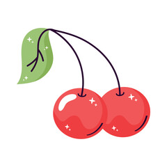 Sticker - cherries pop art style