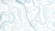 The stylized height of the topographic contour in lines and contours. The concept of a conditional geography scheme and the terrain path. Seamless pattern with blue waves. Vector illustration. 